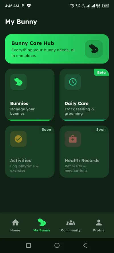 Rabbit Care App - Add Bunny Profile Screen
